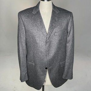 Coppley Biella 100% Cashmere Gray Herringbone Blazer Size: 44T